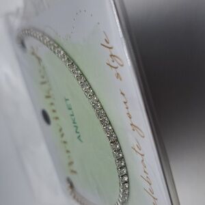 Periwinkle Silver Tone Rhinestone Anklet